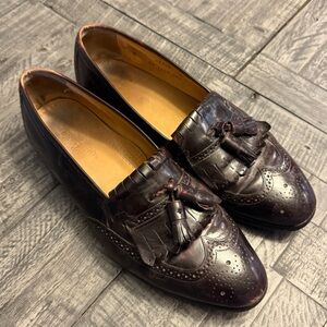 johnston &‎ murphy optima tassel brown leather Loafer shoes size 10.5 mens